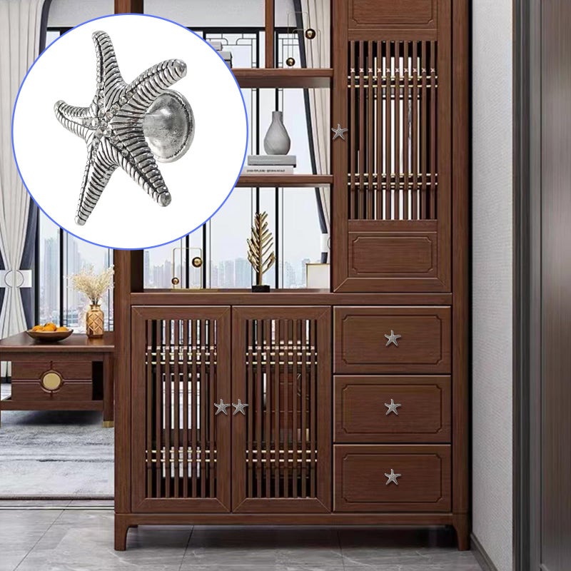 Xinally 6 Pieces Starfish Knobs, Coastal Beach Cute Ocean Animal Theme Single Hole Pulls for Suitable for Suitable for Kitchen Bathroom Dressers Closets Kitchens and Other Home Decoration (Starfish) - Image 3